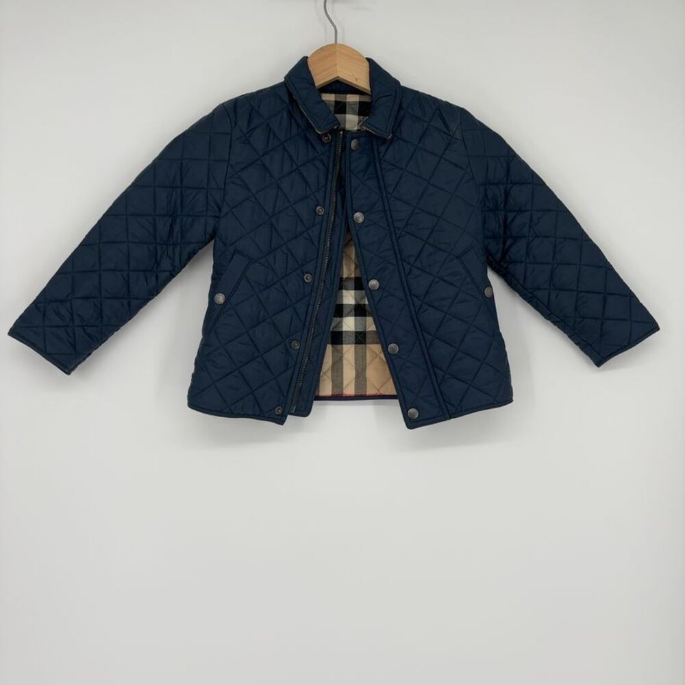 Burberry Kids Quilted Navy Jacket